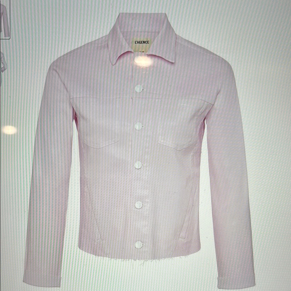 L'Agence Light Pink Denim Jacket NWOT - Picture 6 of 9